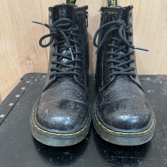 Dr. Martens 1460 Glitter J Boots Size 5 Lace Up Black Combat Boots Women's - Picture 4 of 15